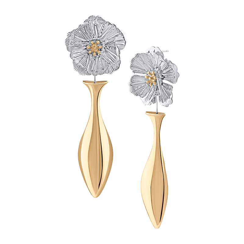 Floral Eartop Vase Earrings