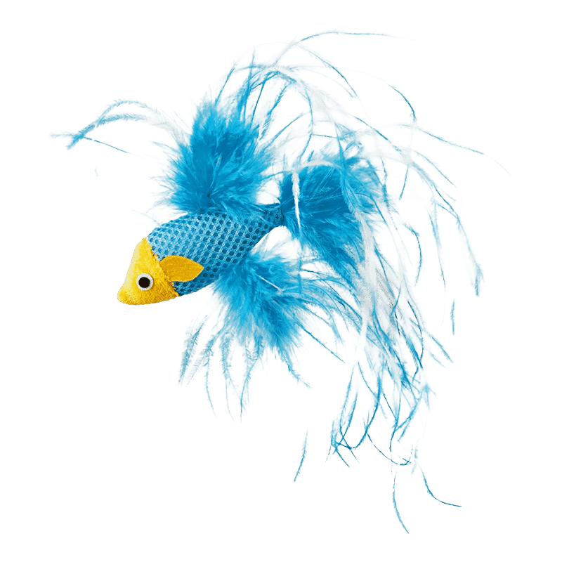 Feathered Fish Cat Toy with Catnip