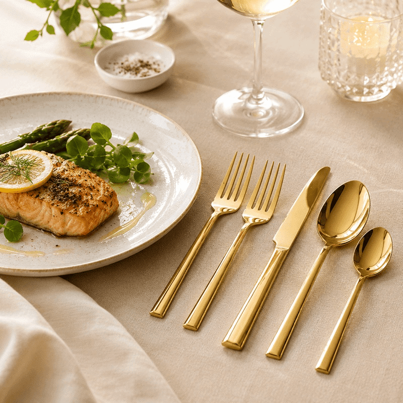 20 Piece Gold Flatware Set
