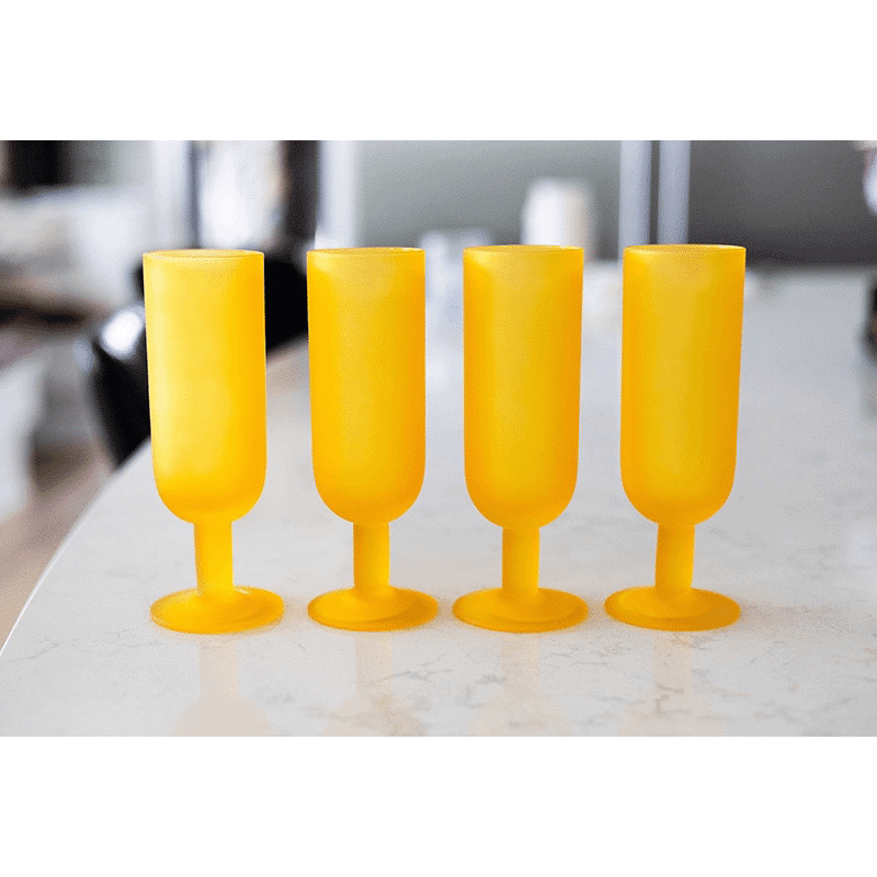 8.2oz Frosted Flute Glasses (4 Pack)