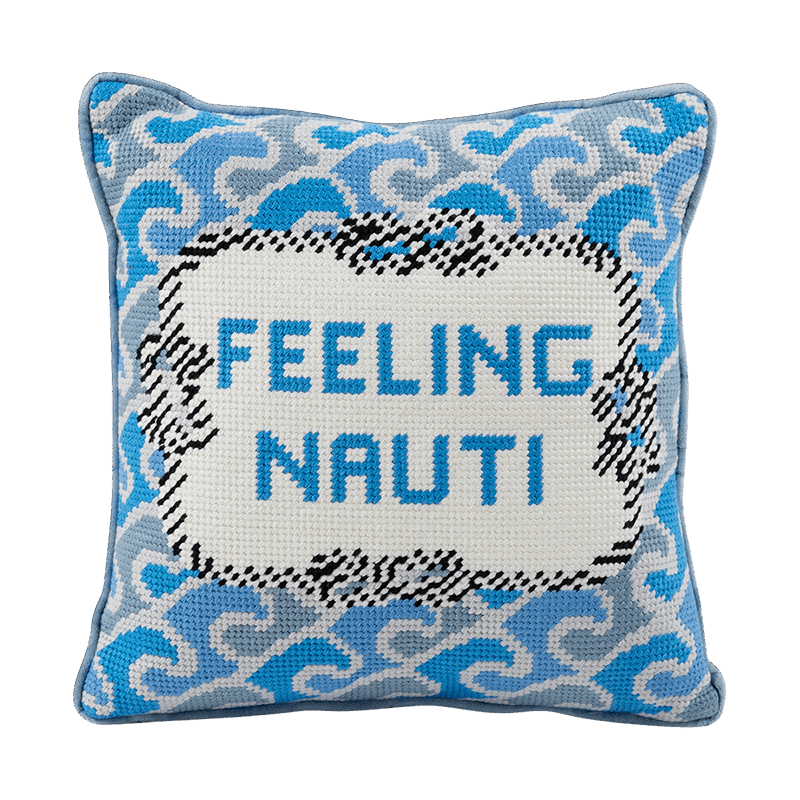Nauti Needlepoint Pillow