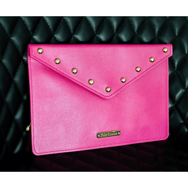 Flat Clutch Bag with Gold Studs