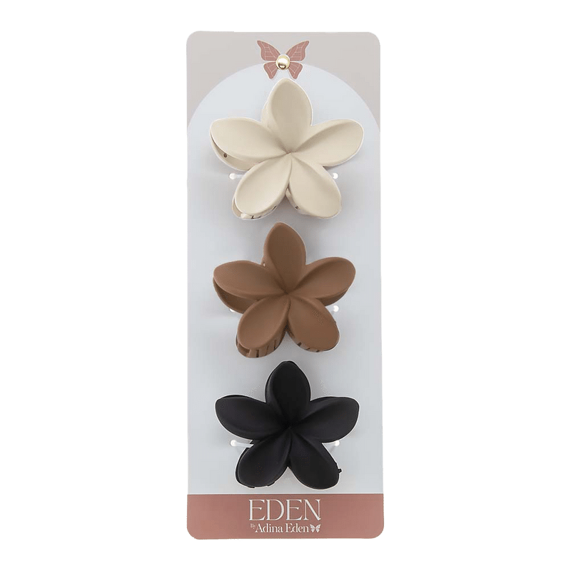 Soft Matte Floral Claw Clip 3 Pack