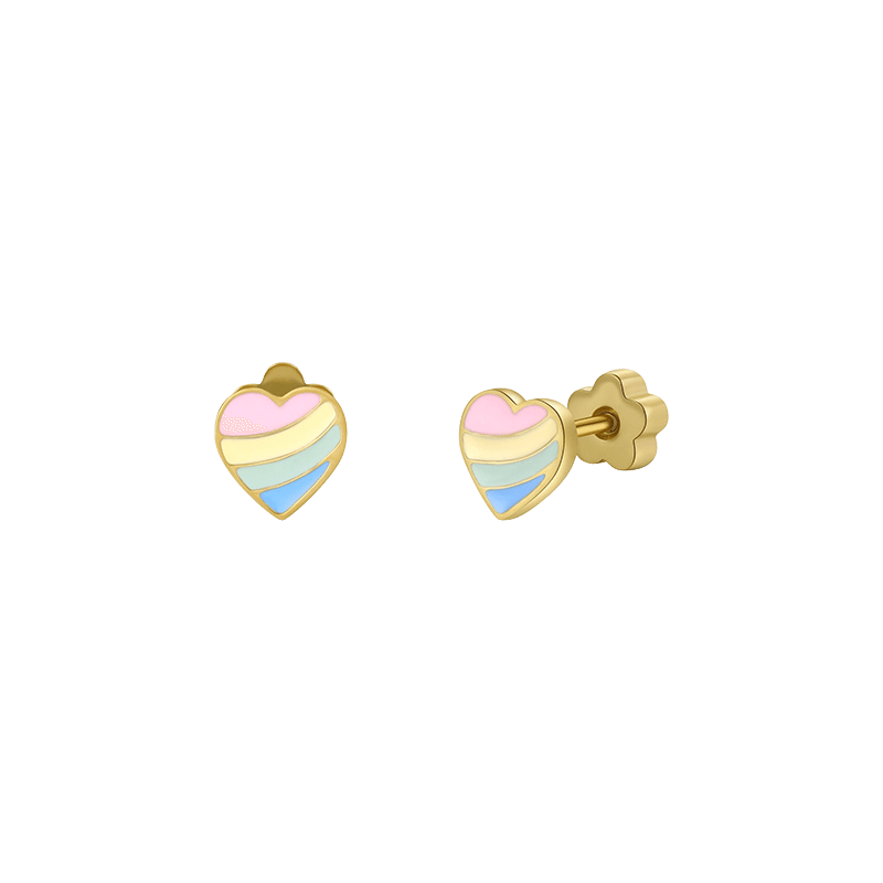 18K Gold Plated Enamel Flat Back Earrings
