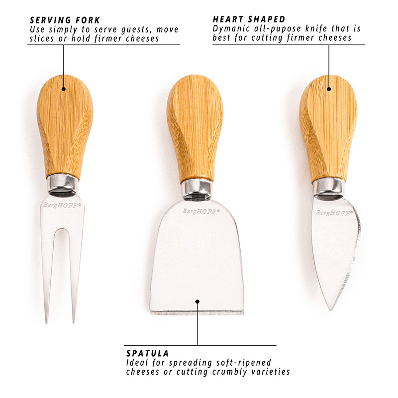 4 Piece Bamboo Cheese Board Set