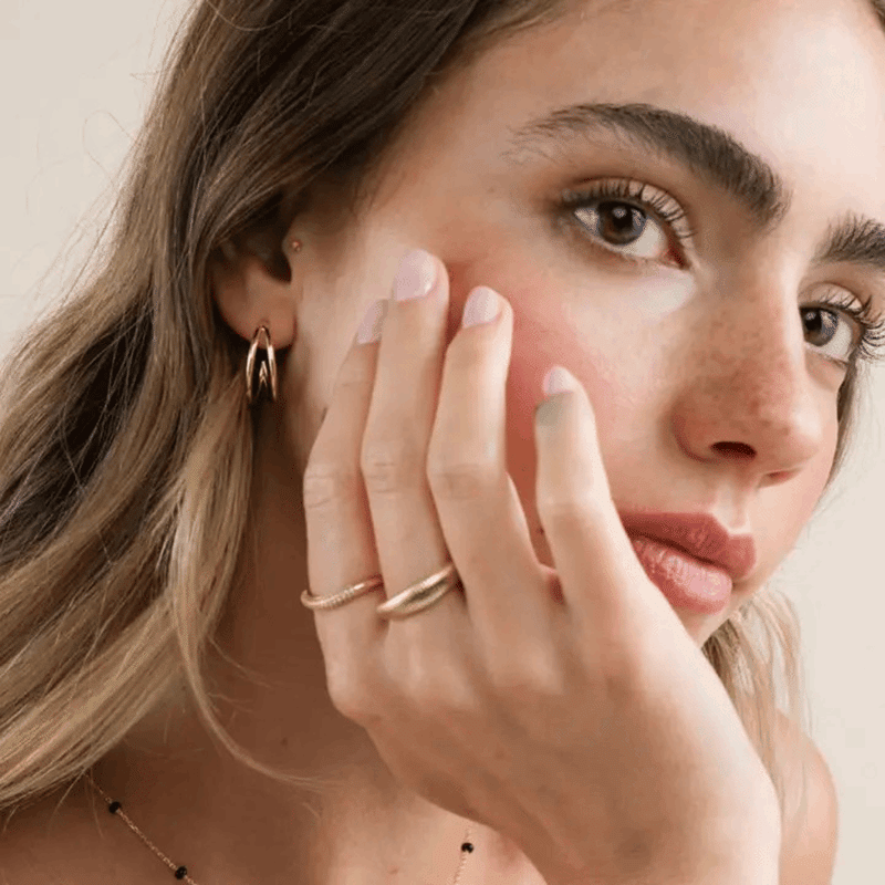 18K Gold Plated Illusion Double Hoop Earrings