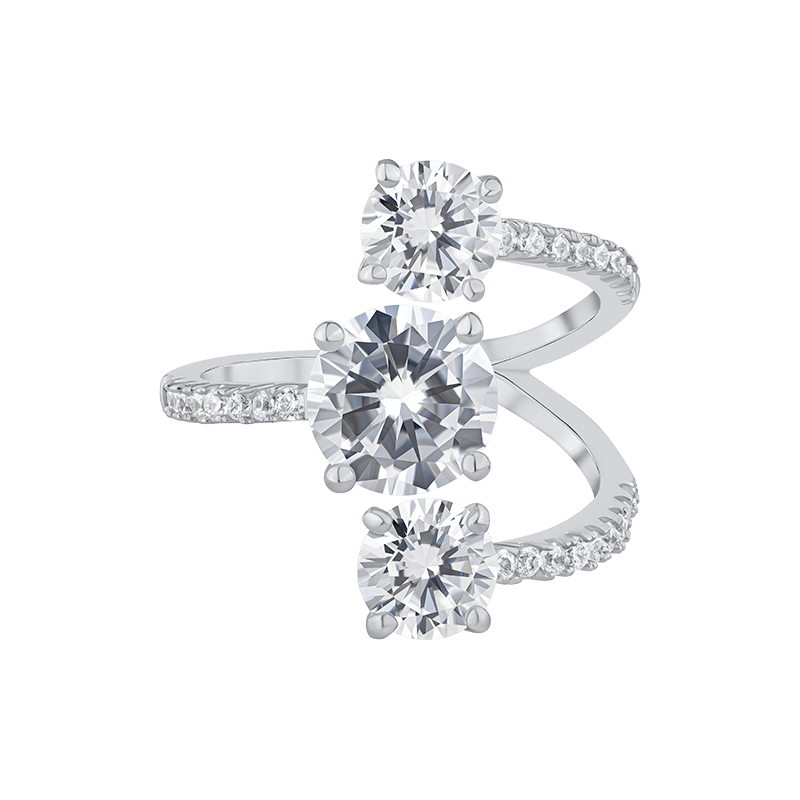 4 CTTW Round CZ Open Claw Ring