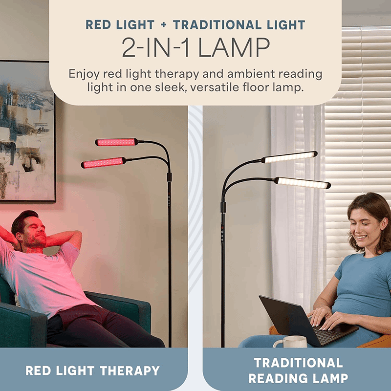 LumaGlow Duo Home Reading and Redlight Floor Lamp