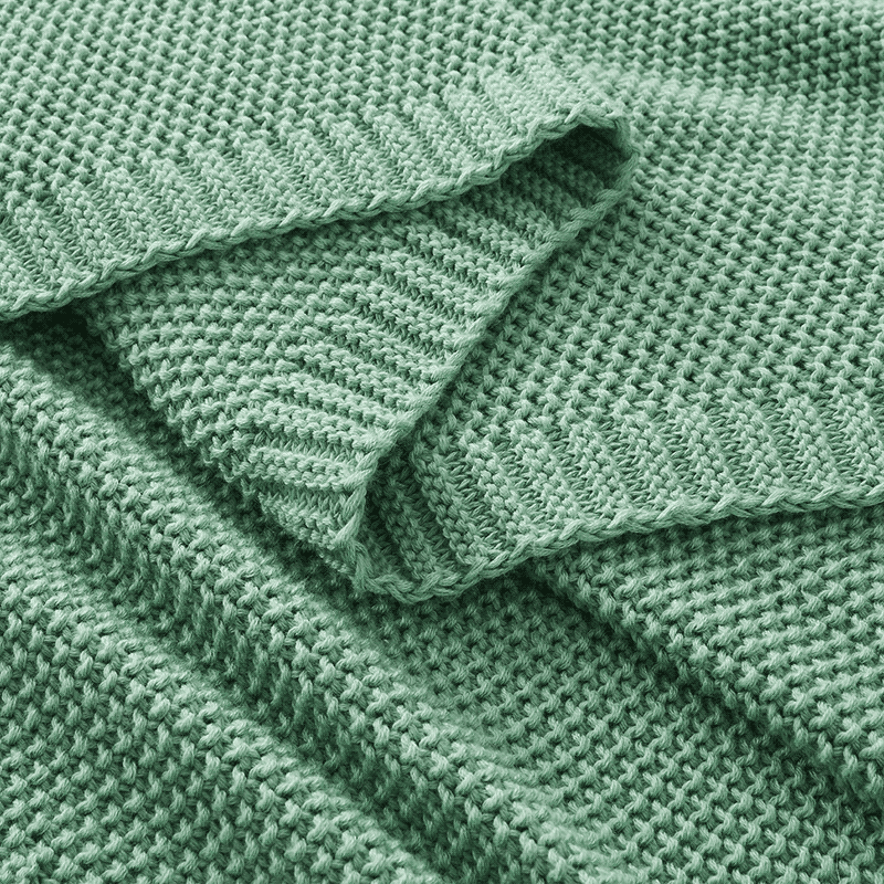 Soft Cozy Cable Knit Throw - Sage Green