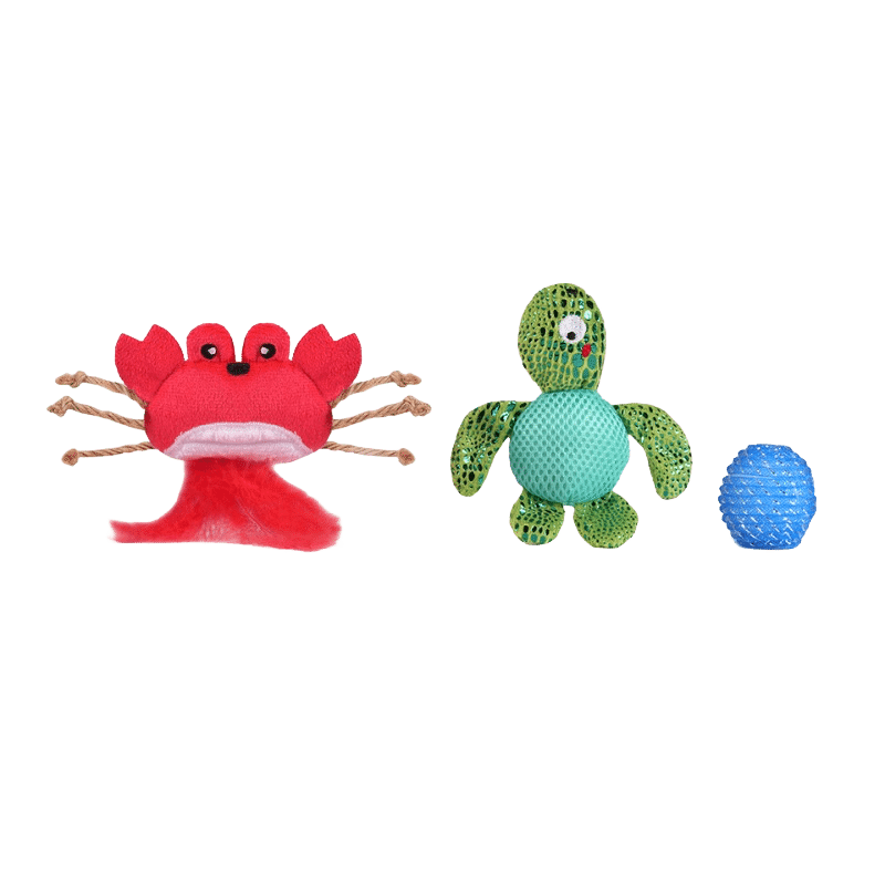 Sea Turtle & Crab Cat Toy Set