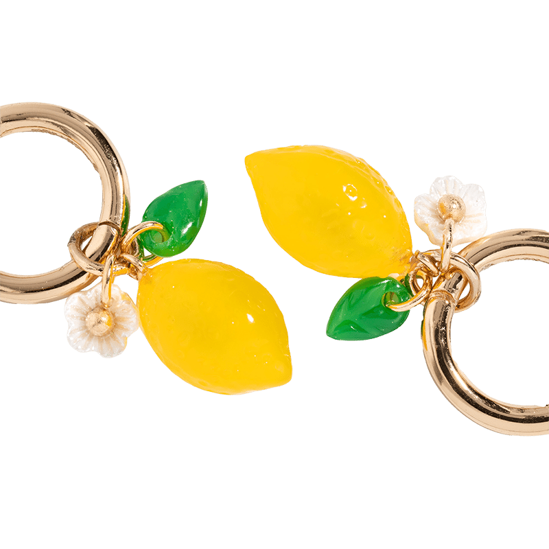 Lemon Charm Huggie Earrings