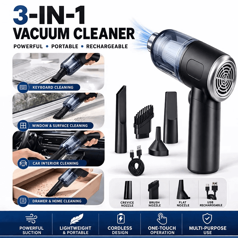 3-in-1 Handheld Wireless Vacuum Cleaner