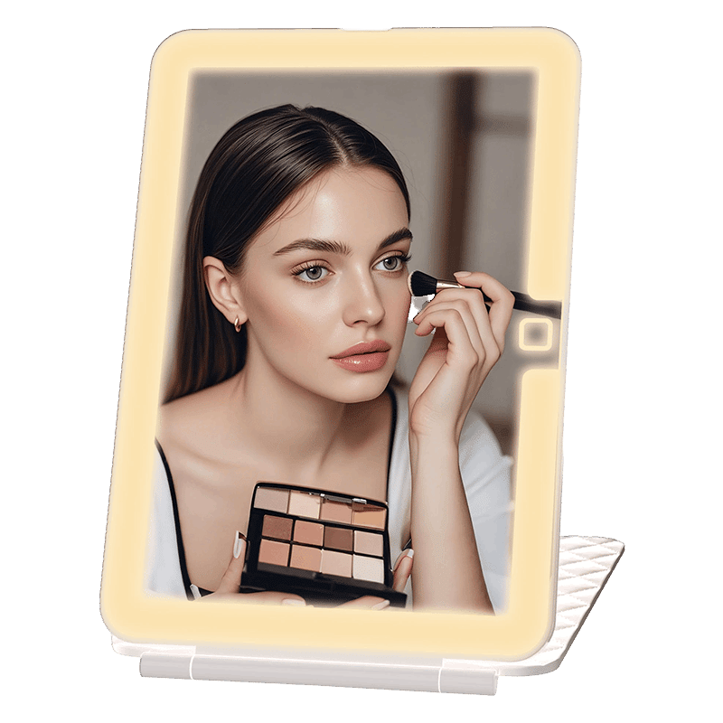Rechargeable Travel Makeup Mirror with 3 Color Lighting