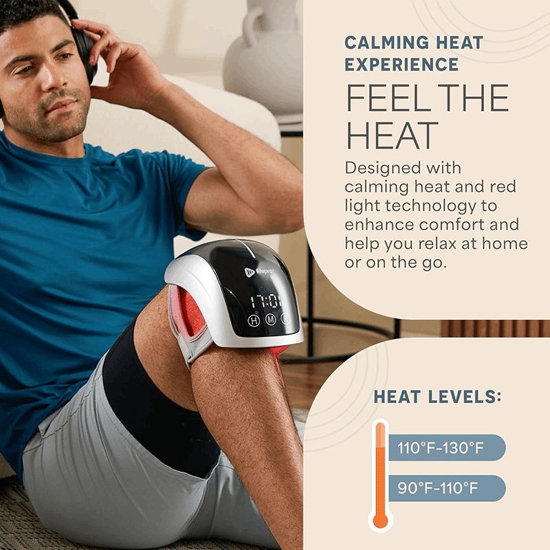 BioRecover Pro Light Therapy Knee Massager with Heat