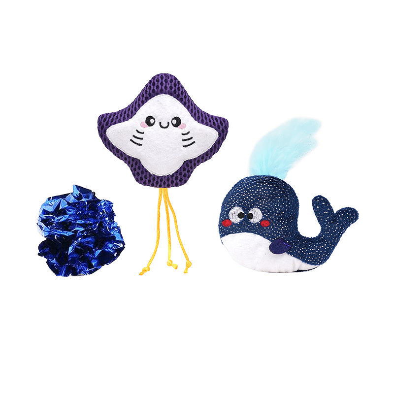 Whale & Stingray Cat Toy Set