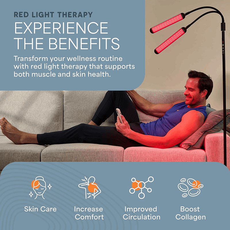 LumaGlow Duo Home Reading and Redlight Floor Lamp