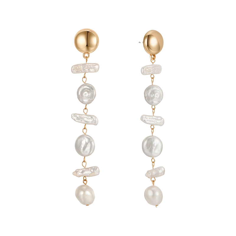 18K Gold Plated Ocean Secrets Freshwater Pearl Earrings