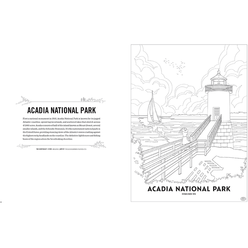 The Art of National Parks Coloring Book Kit