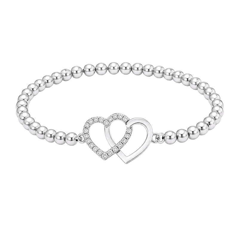 Crystal Heart Bead Bracelet