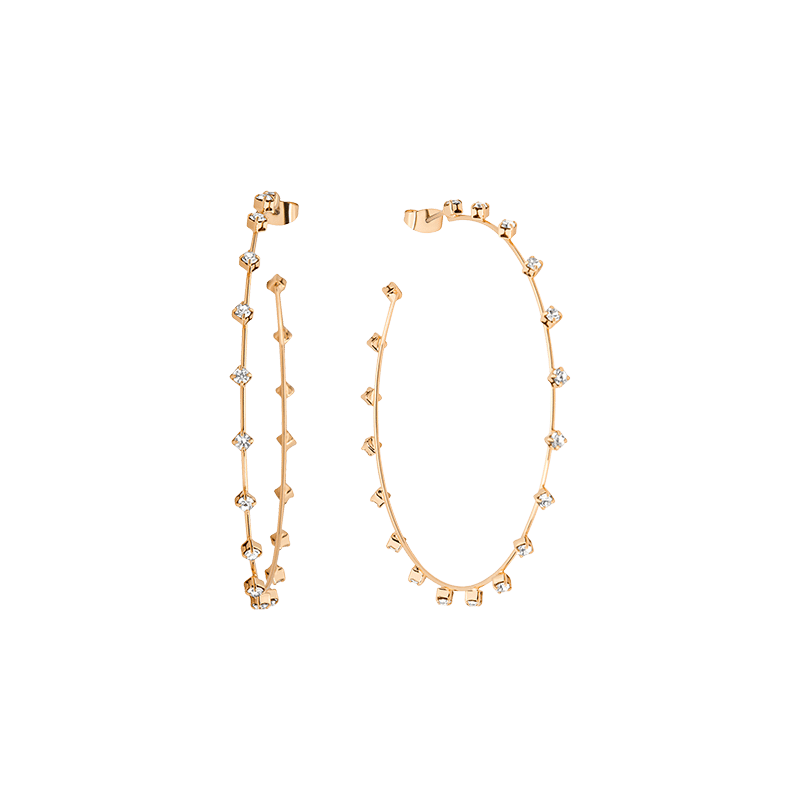 Simple Spark Crystal Hoop Earrings
