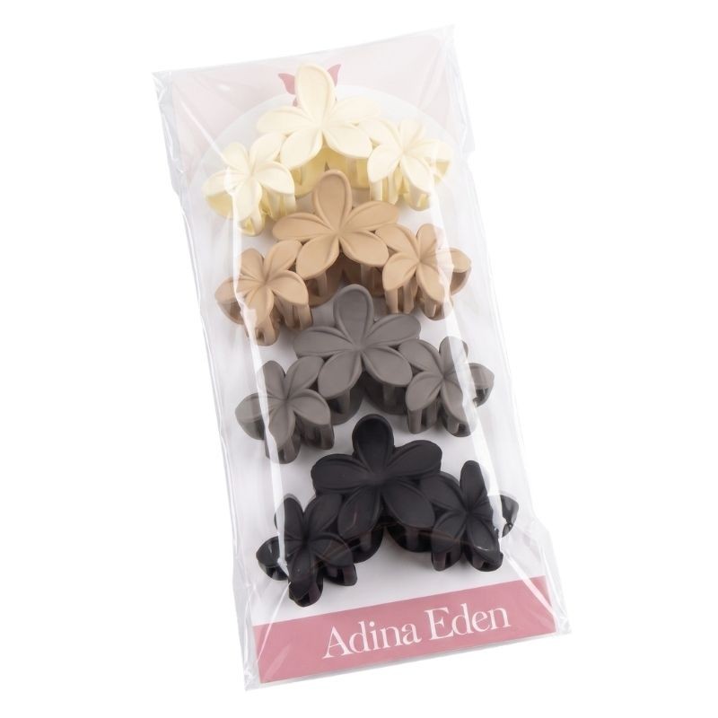 Matte Floral Claw Clip Set – 4 Pack