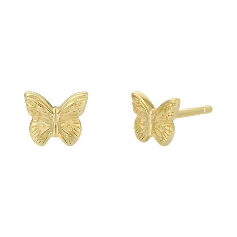 18K Gold Plated Butterfly Stud Earrings