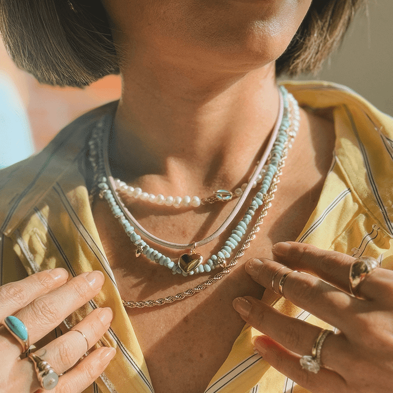 Athena Beaded Charm Necklace