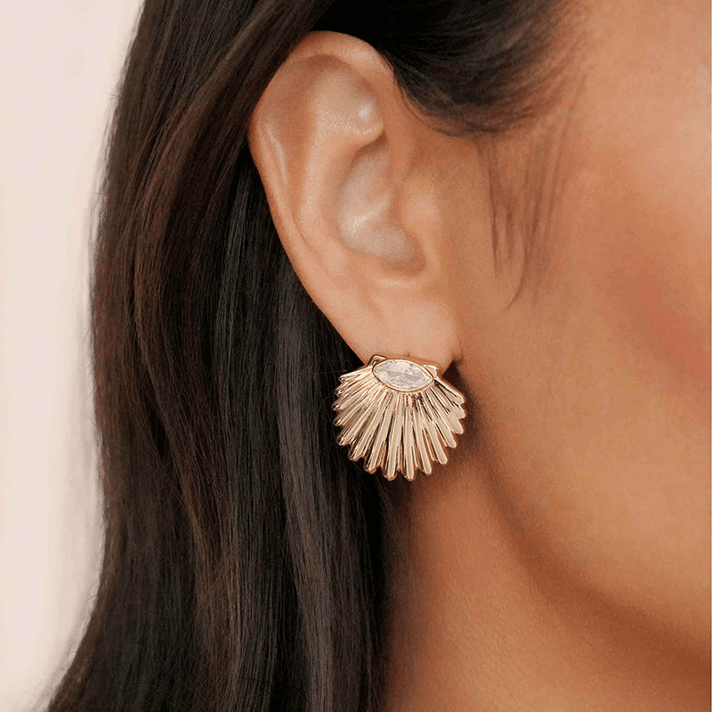 18K Gold Plated Santorini Shell Stud Earrings