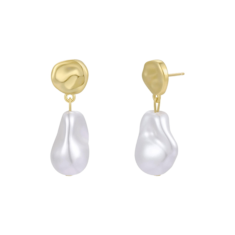 Abstract Pearl Drop Earrings