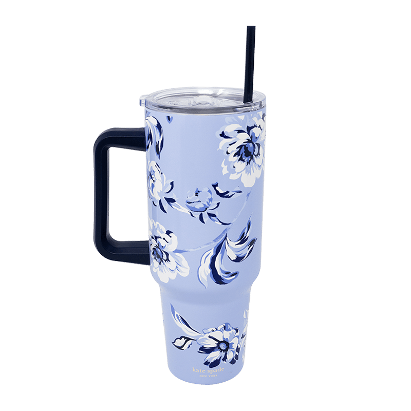 Floral Toile Stainless Steel Tumbler