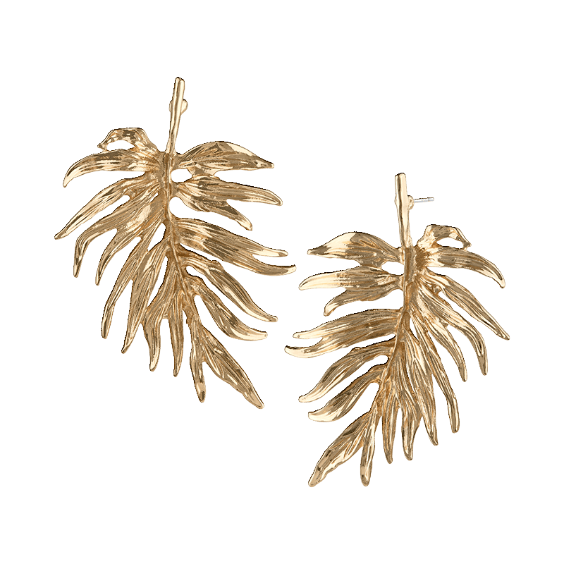 Feather Statement Drop Earrings