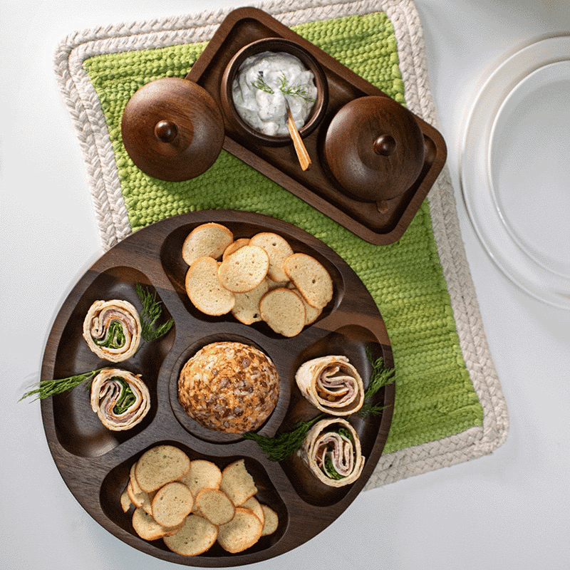Acacia Wooden Spice Jar Set