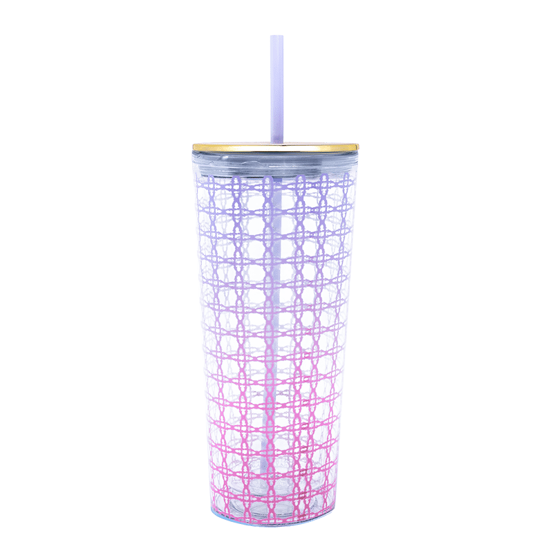 Tumbler with Straw, Ombre Caning