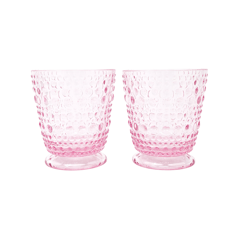 Acrylic Hobnail Glass Set, Conch Shell Pink