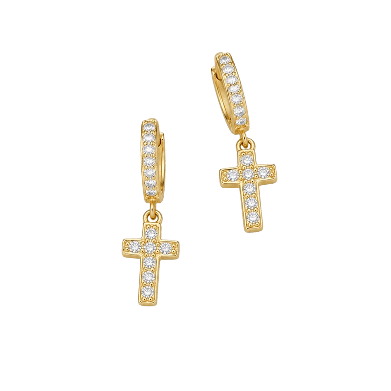 Crystal Cross Earrings