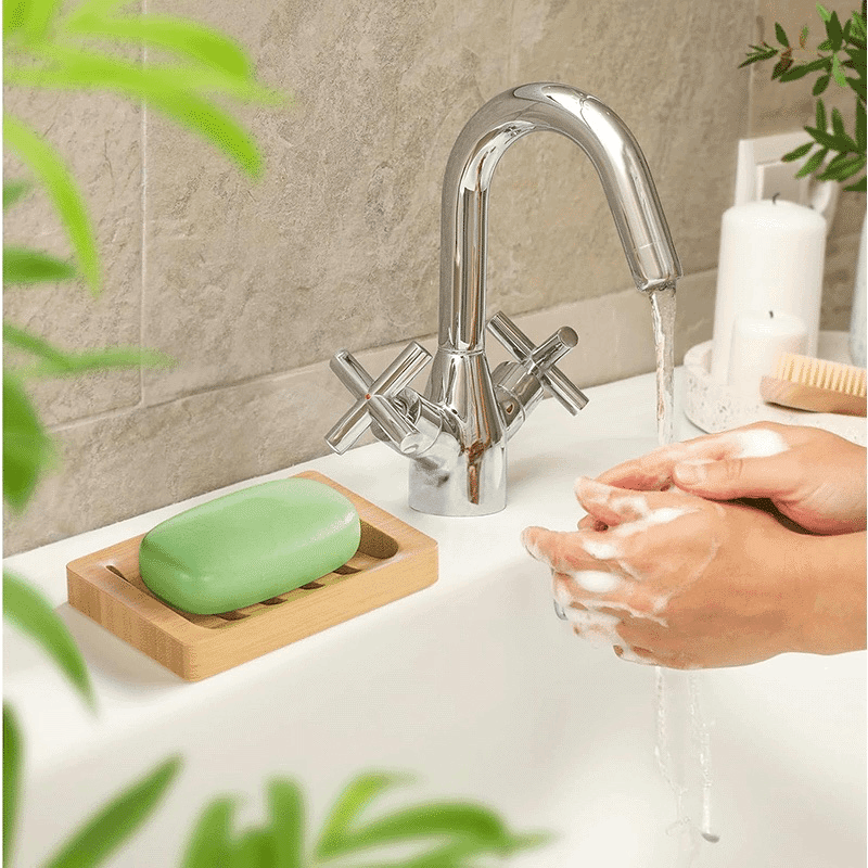 Bamboo Slotted Soap Bar Holder