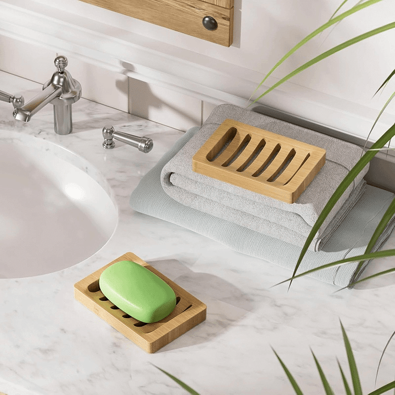 Bamboo Slotted Soap Bar Holder