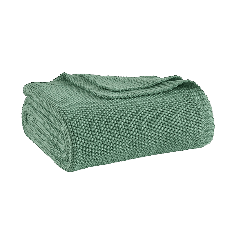 Soft Cozy Cable Knit Throw - Sage Green