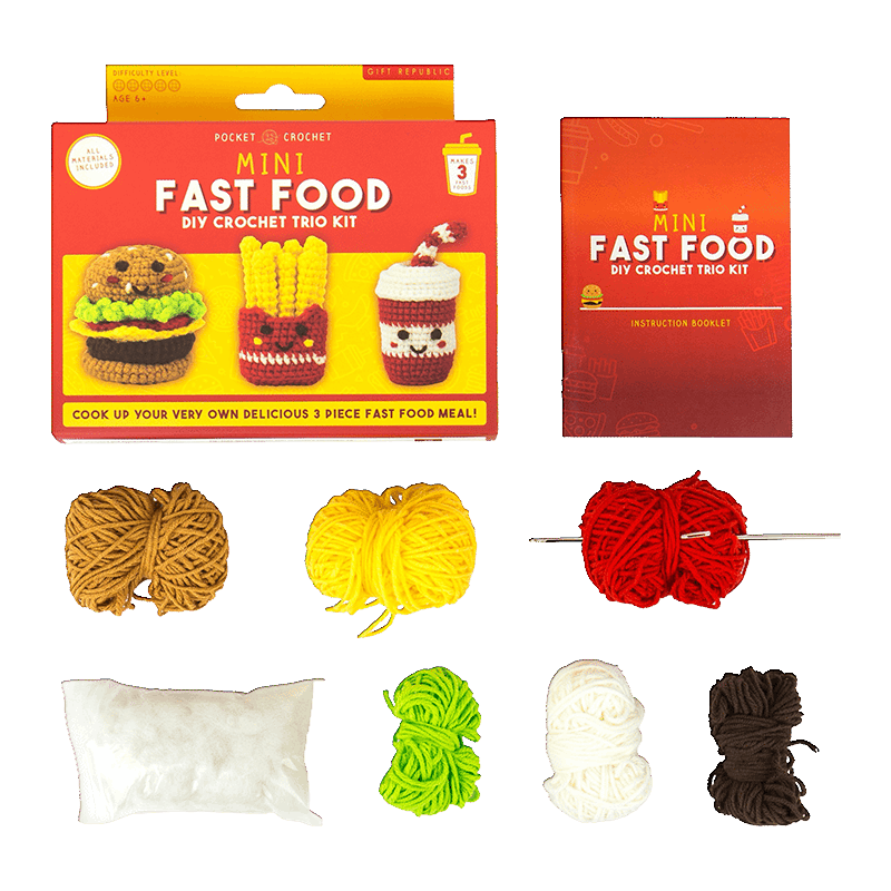 Mini Fast Food DIY Crochet Trio Kit