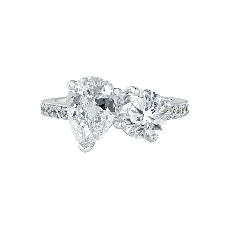 2.5 CTTW Pave Band with Round & Pear Stones - Size 6