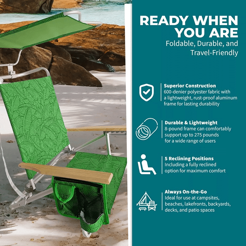 Folding Beach Chair with Canopy