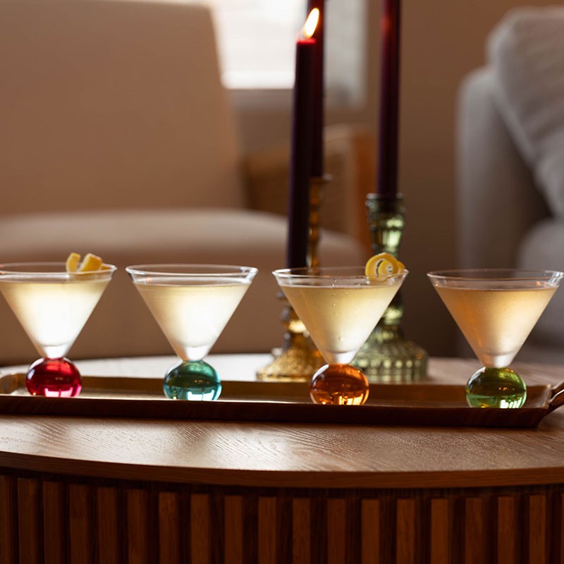 Prism Collection Ball Stem Martini Glasses