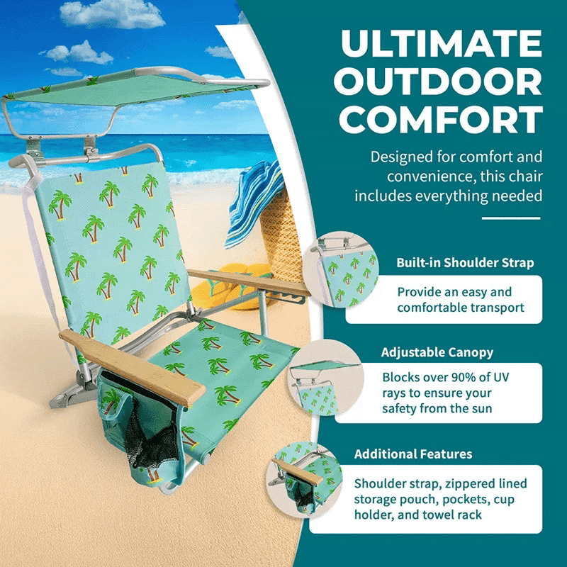 Folding Beach Chair with Canopy