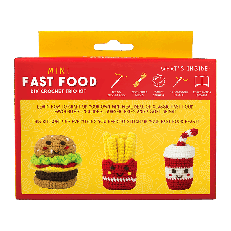 Mini Fast Food DIY Crochet Trio Kit