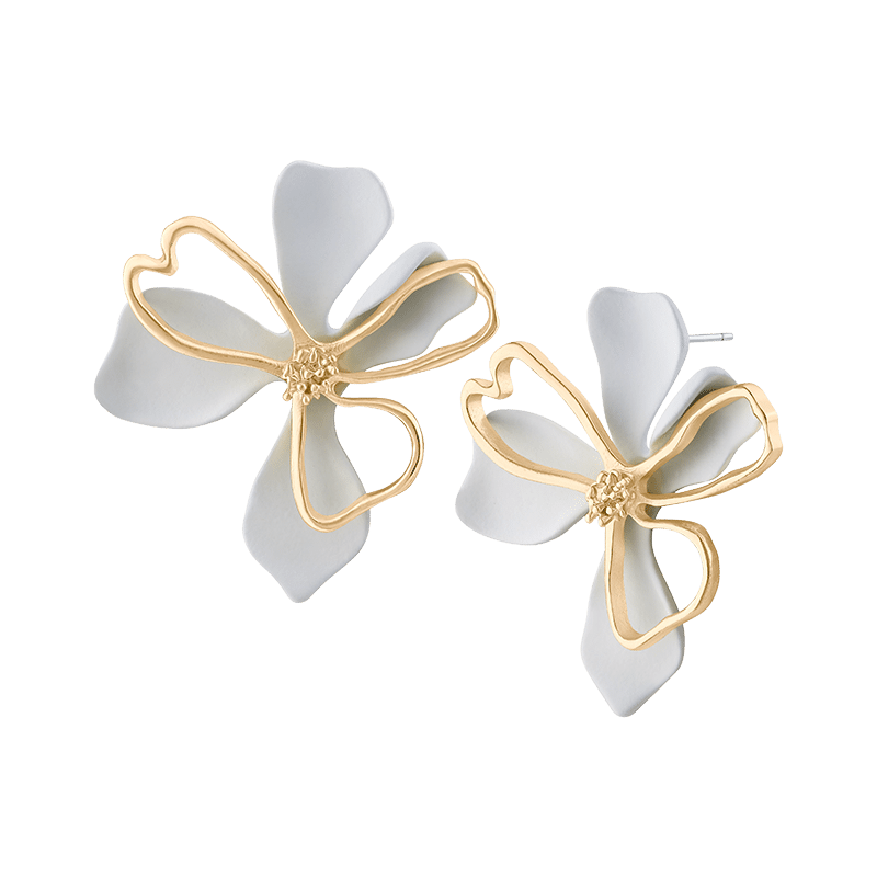 3D Double Flower Earrings