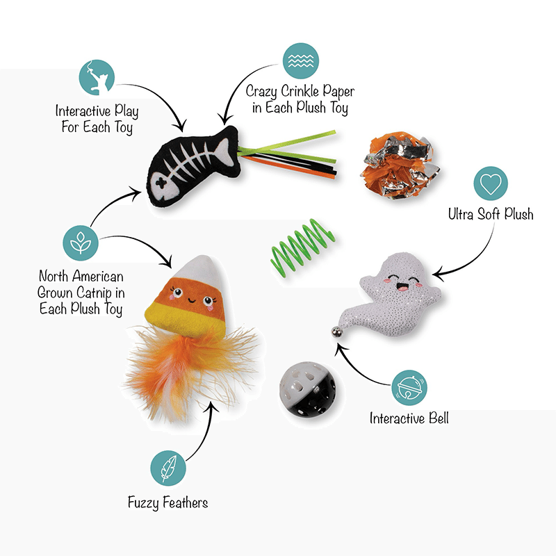 Sweet Treats, Spooky Feats Cat Toy Set