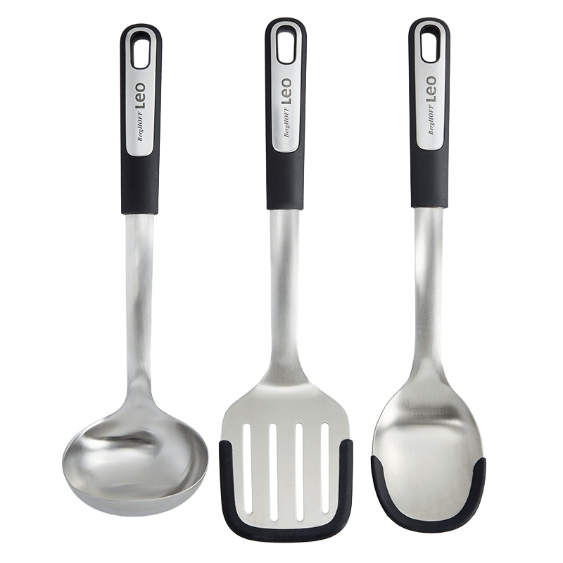 3 Piece Leo Graphite Stainless Steel Utensil Set