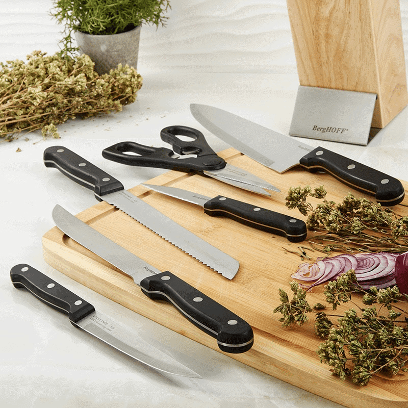 7 Piece DiNA Pica Triple Riveted Cutlery Set with Block