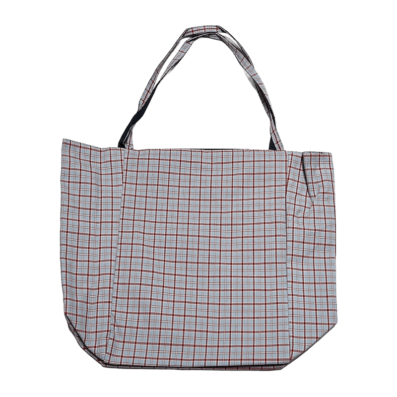 Blue And Burgundy Plaid Tote
