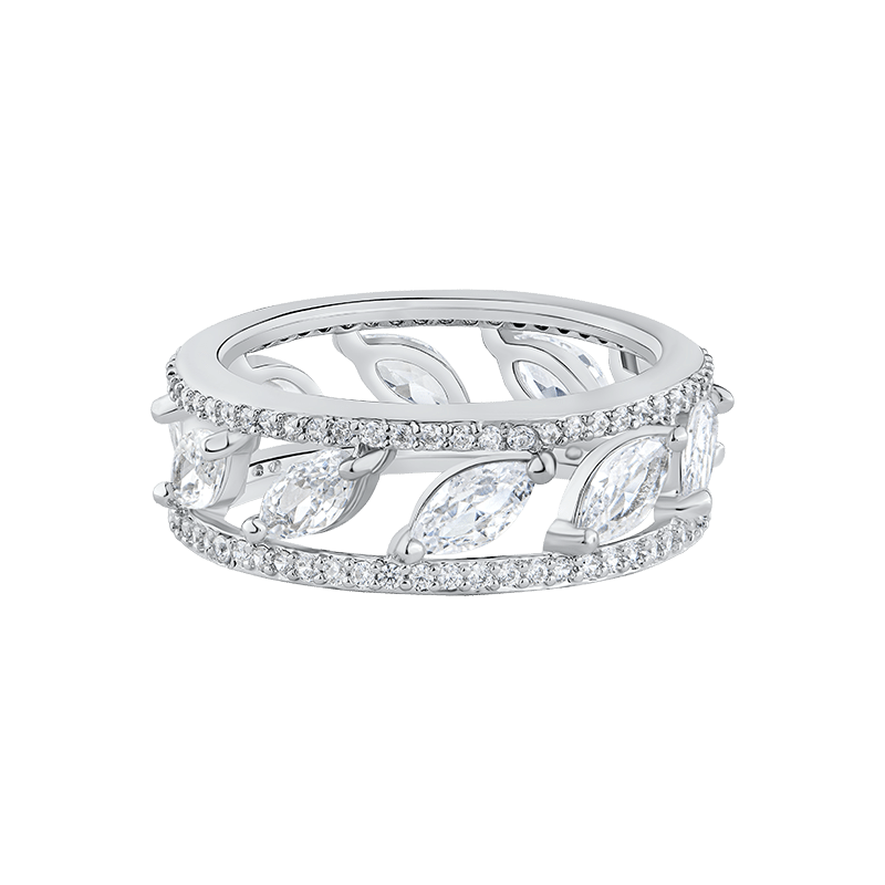 5 CTTW Slanted Marquis Pave Frame Ring
